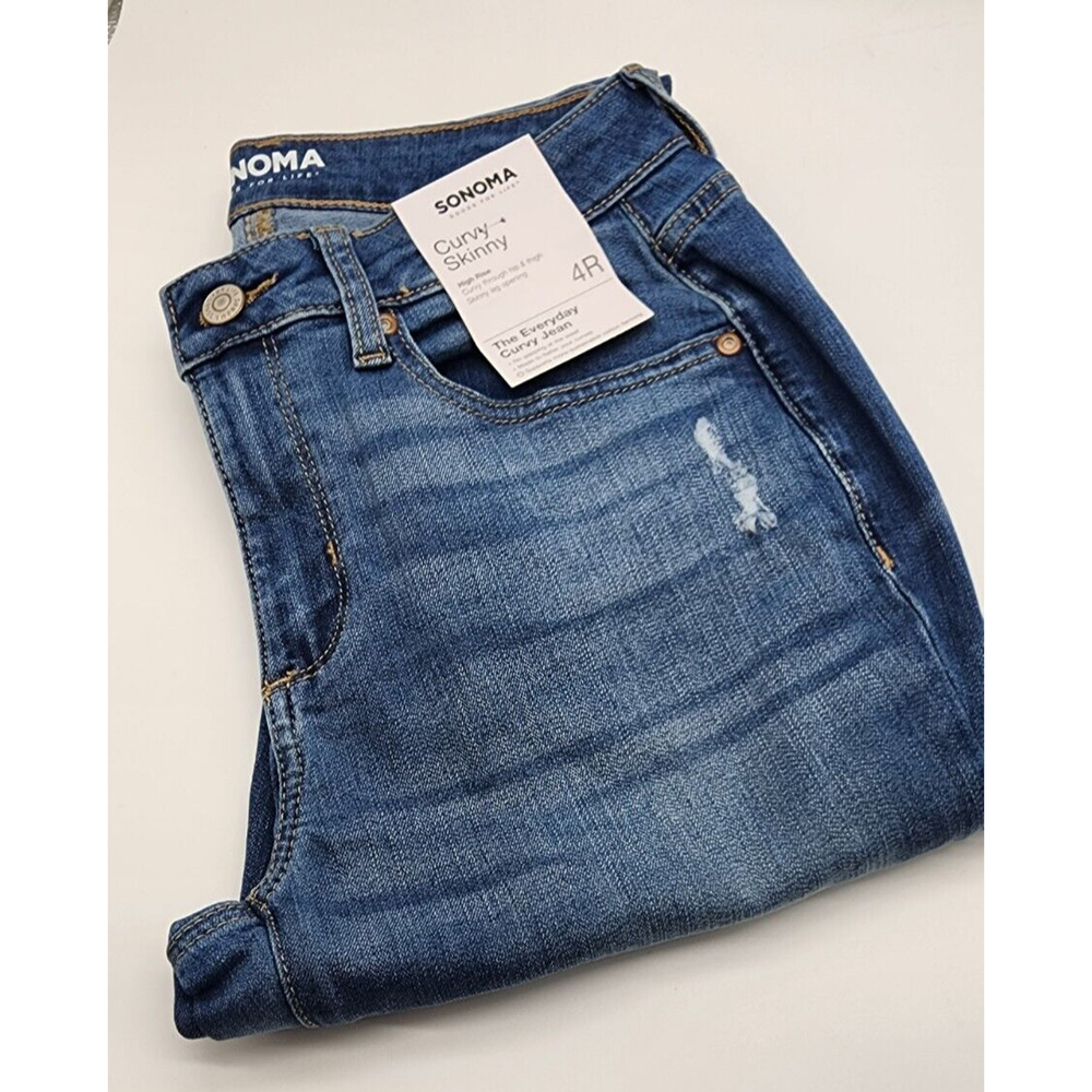 Sonoma Women's Goods For Life Curvy High Waisted Denim Jeans Size 4 R